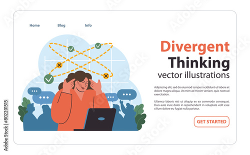 Navigating complex decisions. Flat vector illustration