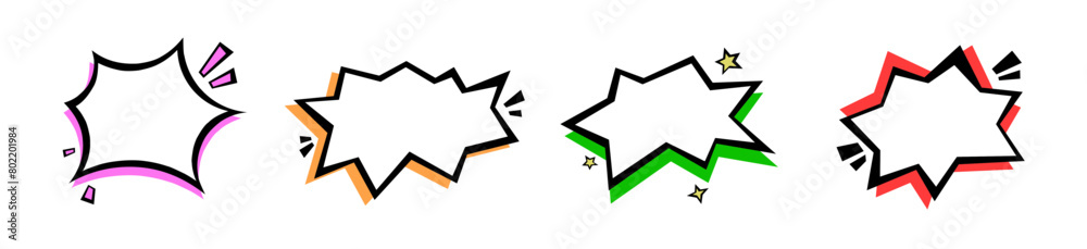 Comic speech bubble.colorful Cartoon comic book text comic pop