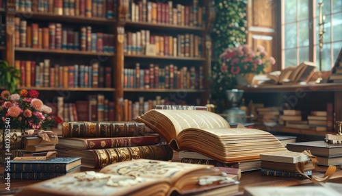 Featuring an antique book fair