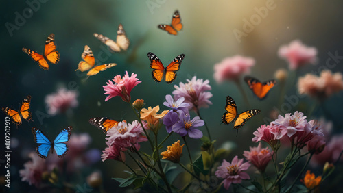 A Gathering of Butterflies on a Summer Wildflower Patch © Sergey
