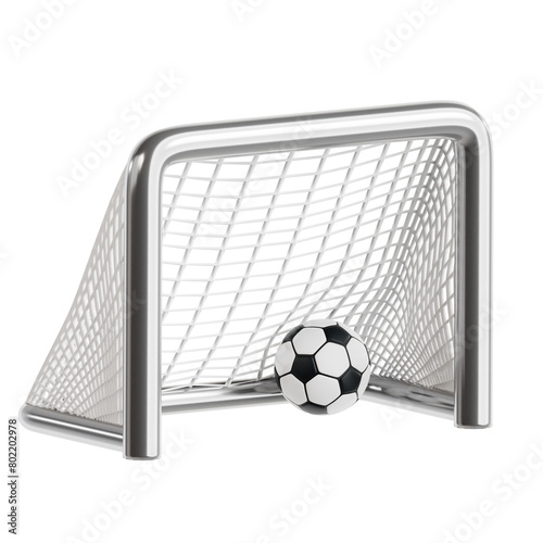 Fényképezés Soccer Goal Playground 3D Icon Illustration