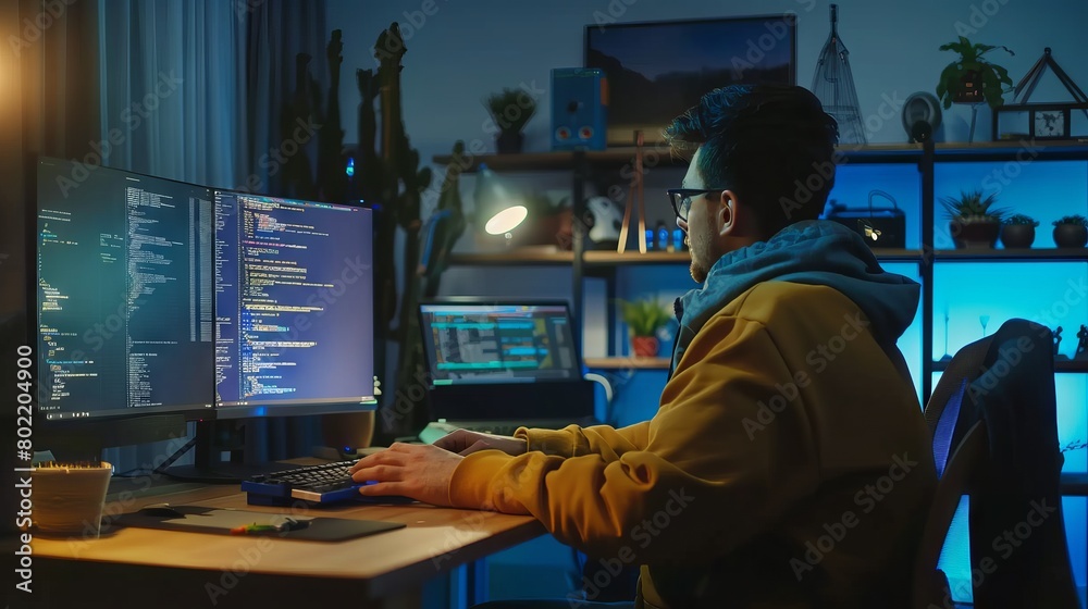 Developer typing on keyboard Developer typing on keyboard