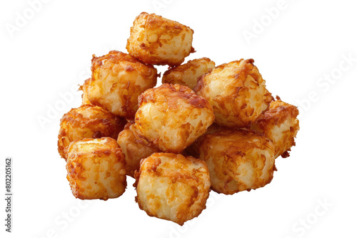 Tater tots isolated on transparent background.