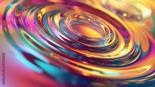 This Background of floating liquid fluid circles presents an artistic flow of colors