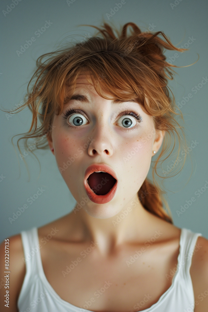A shocked girl with her mouth opened A shocked girl with her mouth opened