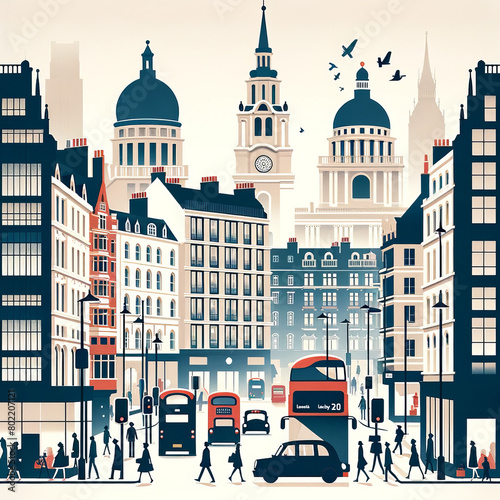 London Cityscape Enchanting Illustration