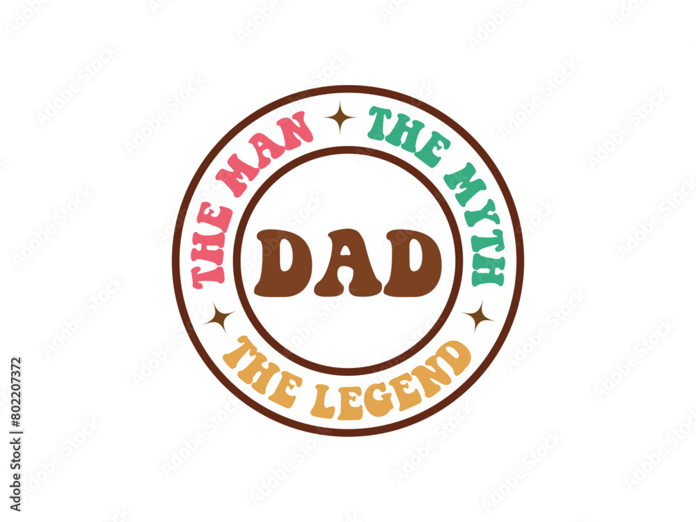 Fathers Day Groovy T-shirt Design Fathers Day Groovy T-shirt Design