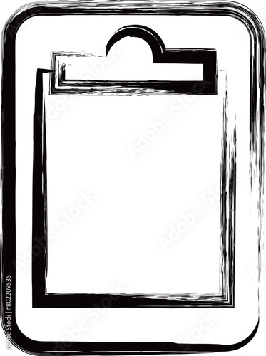ミニ筆書き医療アイコン　カルテ
