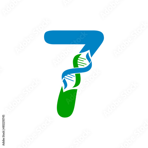 Seven number dna logo template illustration