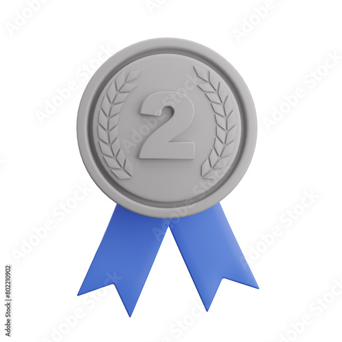 medal with ribbon  icon  3d renderings.