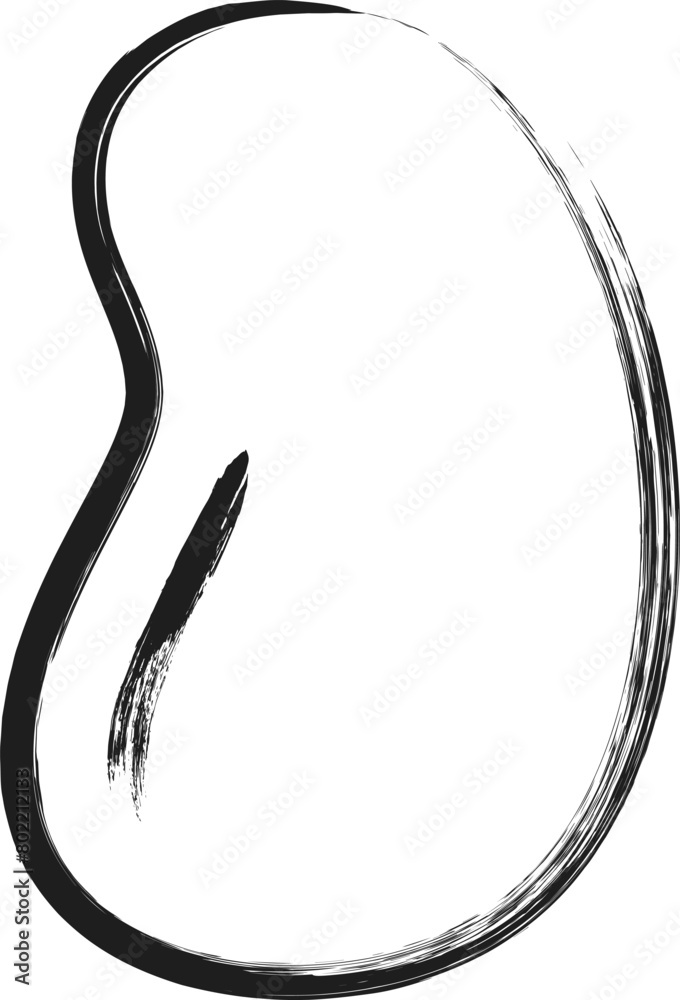 ミニ筆書き単品アイコン そら豆 ミニ筆書き単品アイコン そら豆