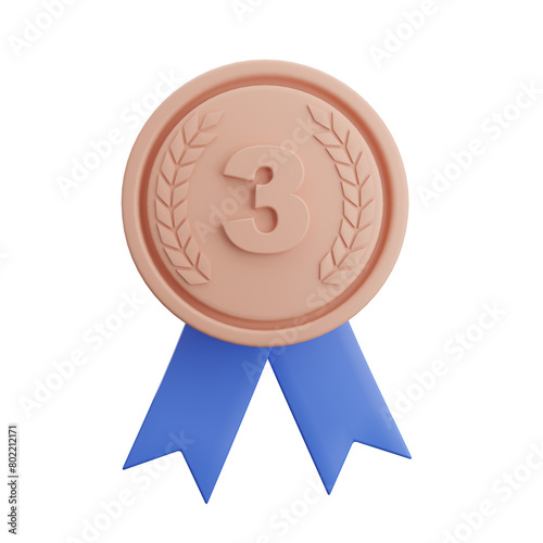 medal with ribbon  icon  3d renderings.