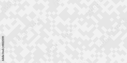 Seamless pattern with squares. Abstract pixel and cube background. Vector digital mosaic pattern. White and gray light elements tile art backdrop.
