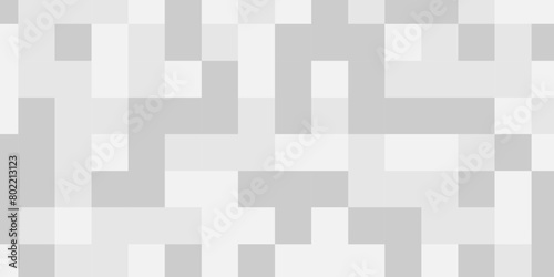 Seamless pattern with squares. Abstract pixel and cube background. Vector digital mosaic pattern. White and gray light elements tile art backdrop.