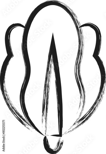 ミニ筆書き単品アイコン　ほうれん草