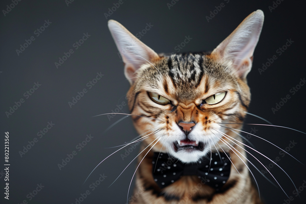 Angry cat in a bow tie Angry cat in a bow tie