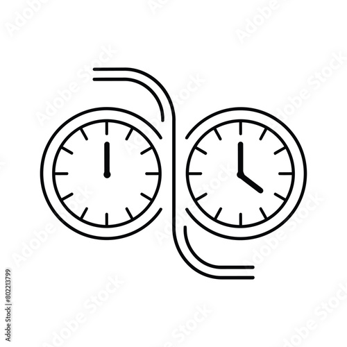 Clock icon in flat style, timer on White background. Vector design element