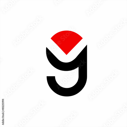 Design 9 or letter G with a triangle and letter V in negative space.