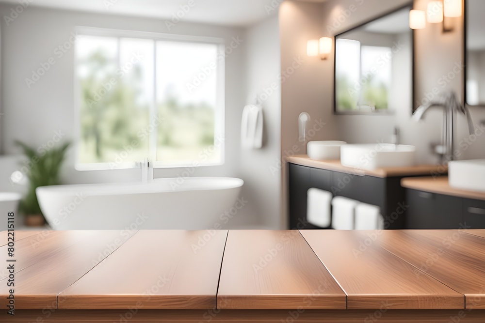 Fototapeta premium empty table in bathroom 