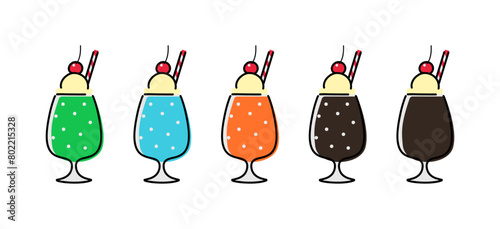 かわいいフロートのイラストセット