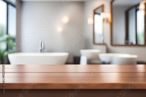 empty table in bathroom 