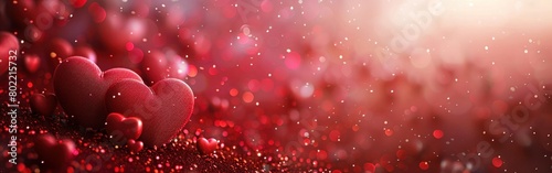 Love in Bloom: Red Heart Panorama for Valentine's Day Banner