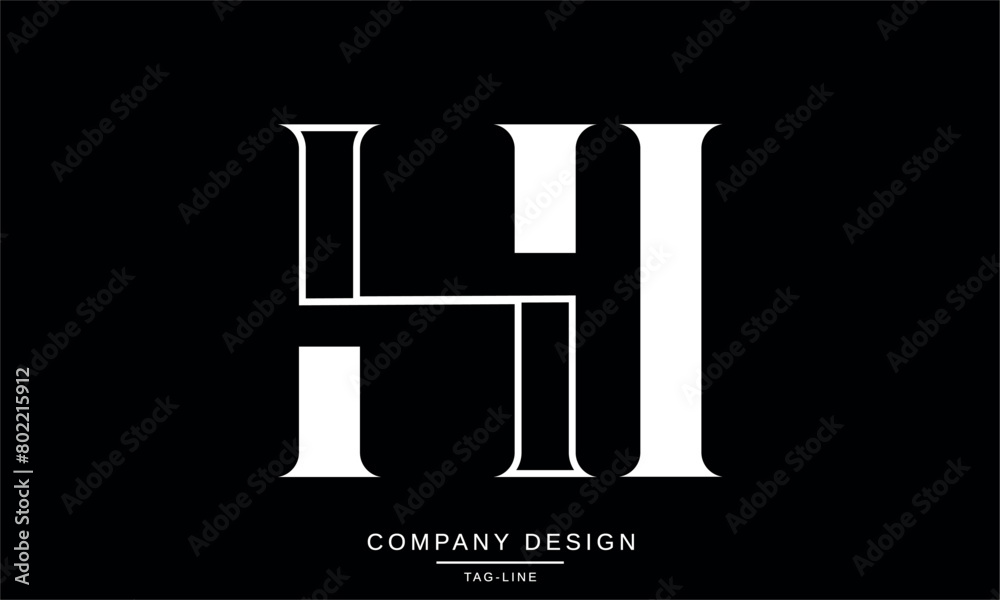 HI, IH Abstract Letters Logo Monogram Design Vector Initials HI, IH Abstract Letters Logo Monogram Design Vector Initials