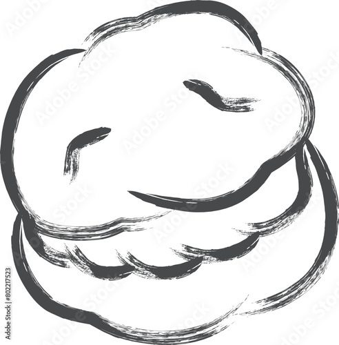 筆書きスイーツイラスト　シュークリーム