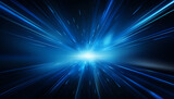 Abstract vector background in dark blue with streaks of blue light, simulating energy speed and futuristic science concepts