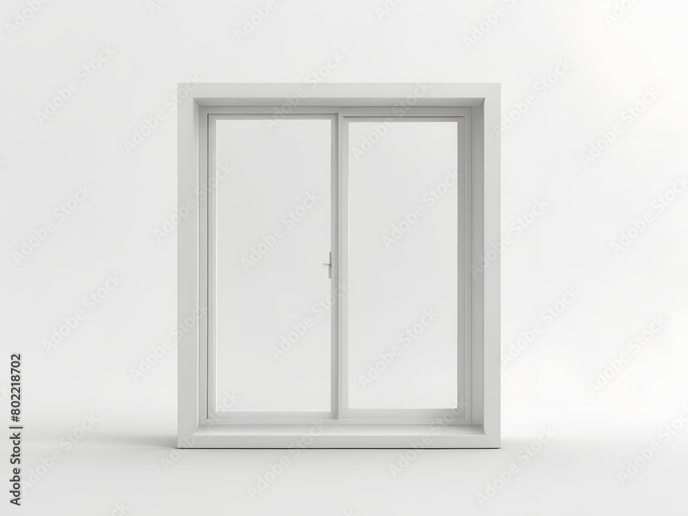 White glass window mock up isolated on white background, copy space White glass window mock up isolated on white background, copy space