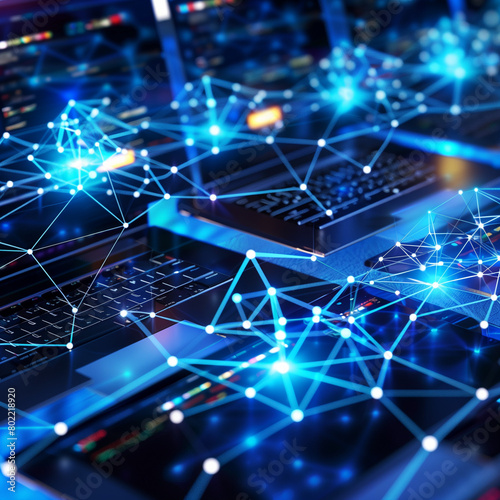 Artistic Rendering of Connected Desktop Computers Sharing Data: Visualizing Networked Productivity