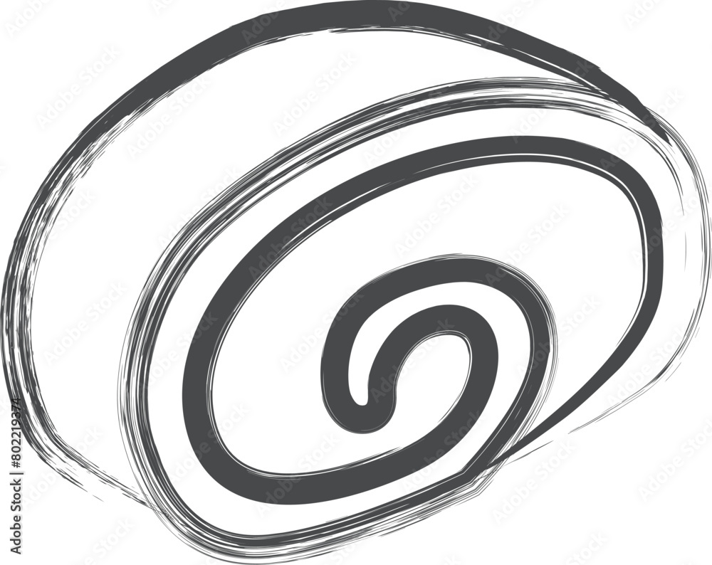 筆書きスイーツイラスト ロールケーキ 筆書きスイーツイラスト ロールケーキ