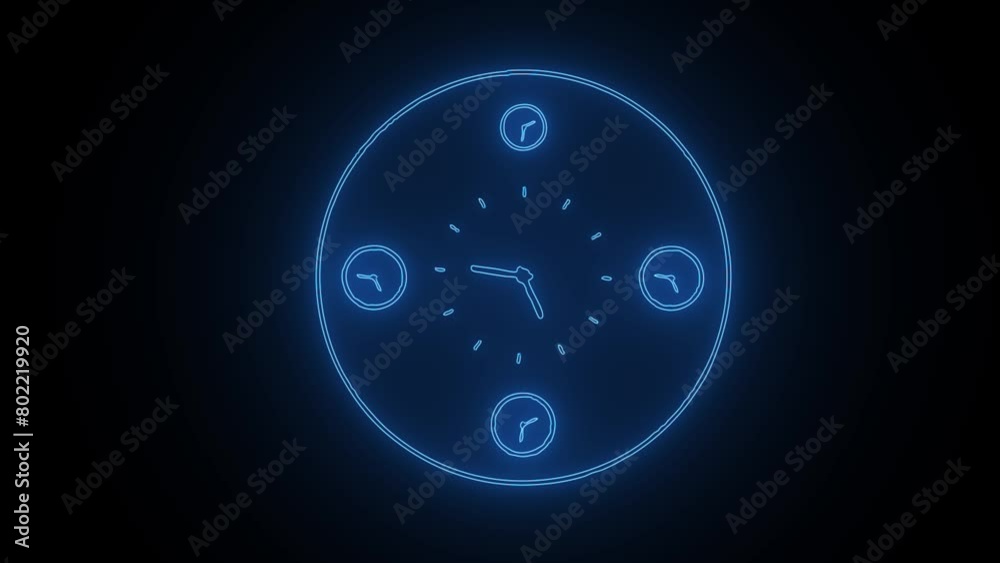 Neon Clock icon 4k Animation Neon Clock icon 4k Animation