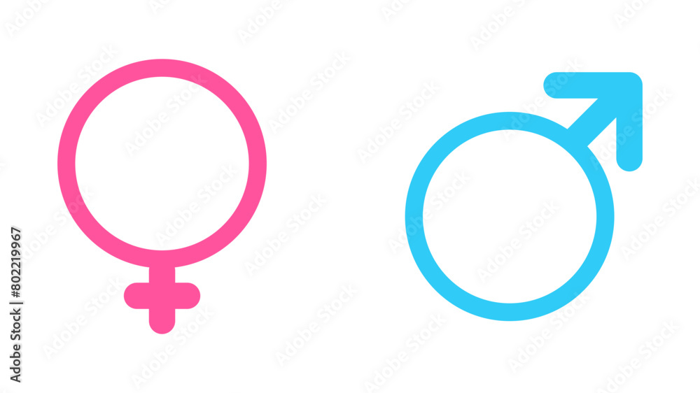 Gender symbols in pink and blue isolated - stock vector svg Gender symbols in pink and blue isolated - stock vector svg
