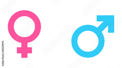 Gender symbols in pink and blue - stock vector - stock vector svg