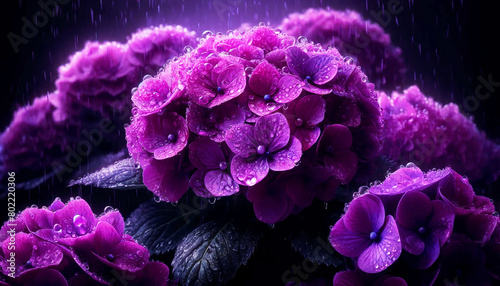 紫陽花と雨が滴る梅雨の時期4 photo