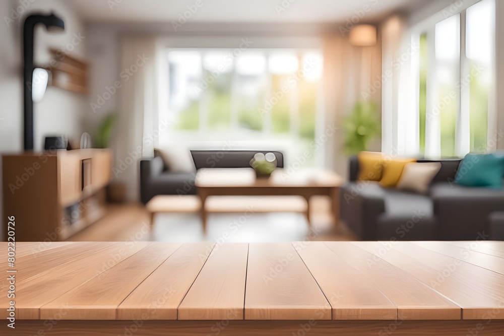 empty table in living room 