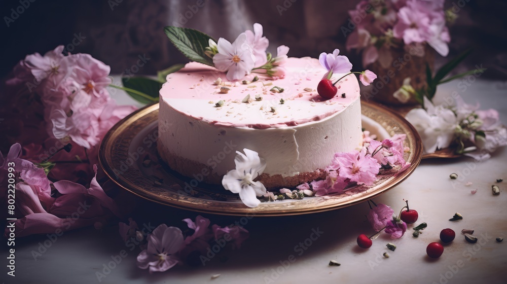 cake with pink frosting cake with pink frosting