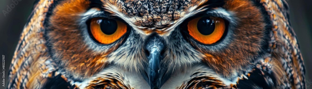 Craft a unique, photorealistic image of a majestic owl, capturing intricate feather details in vibrant, earthy tones Emphasize piercing, golden eyes to draw viewers into the owls gaze Craft a unique, photorealistic image of a majestic owl, capturing intricate feather details in vibrant, earthy tones Emphasize piercing, golden eyes to draw viewers into the owls gaze