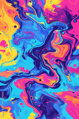 Vertical Colorful Abstract Psychedelic and Trippy Color Liquid, Lines, and Waves.