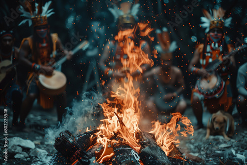 Aboriginal ritual dances, close up photo