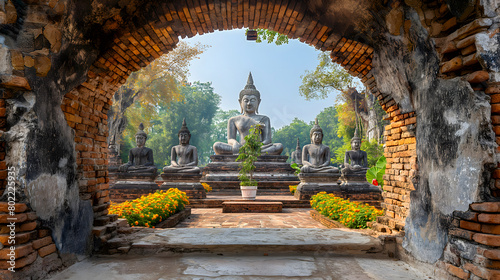 Buddha statue in Ayutthaya Historical Park, Thailand