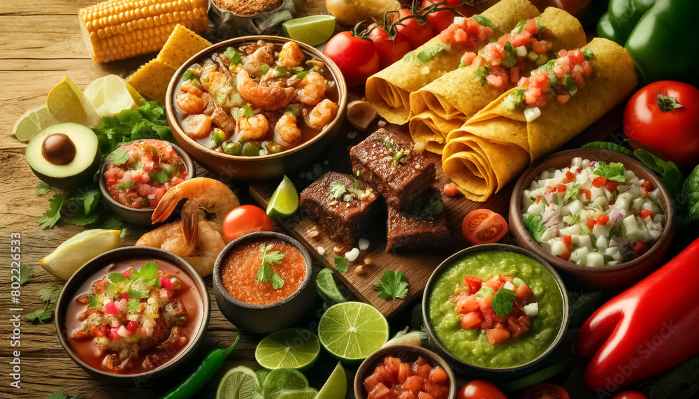 Fototapeta premium Vibrant Cinco de Mayo Cuisine Close-Up