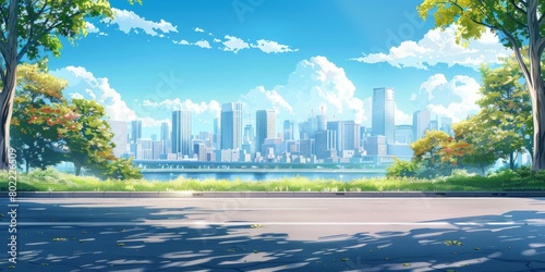 Wallpaper Mural Side view of a road with beautiful cityscape in background. Torontodigital.ca