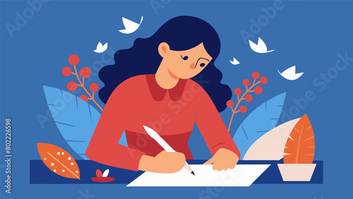 A paper artist with dysgraphia who struggles with handwriting but finds peace and precision in the delicate and precise s of her intricate designs.. Vector illustration