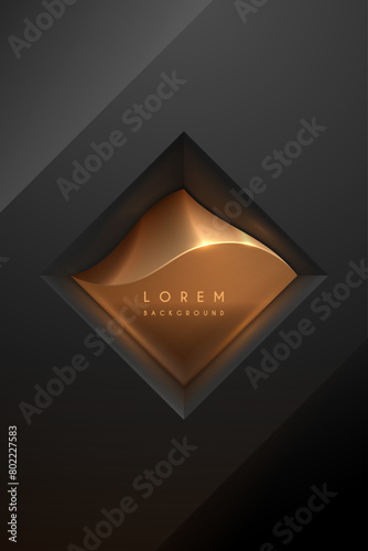 Abstract black and gold geometric shapes background © d1sk