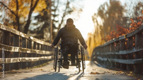 Resilience and courage of a wheelchair user facing adversity with strength and determination