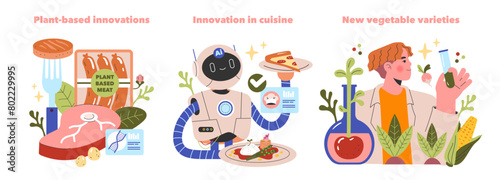 Emerging Ingredients. Flat Vector Illustration