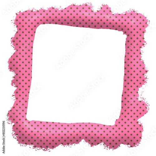 Pink fabric with dots square frame - modern vector graphic resource - ideal for greeting cards, presentations, canva, photography, scrapbooking, cricut, sublimation, stickers, tags
