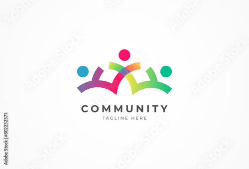 People logo design, Community human Logo design template, vector illustration